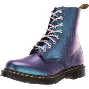 Dr. Martens 1460 Pascal Blue Iridescent Croc Boots (NWT)